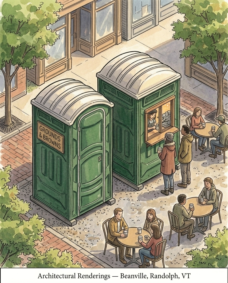 Beanville courtyard — Grounds & Browns